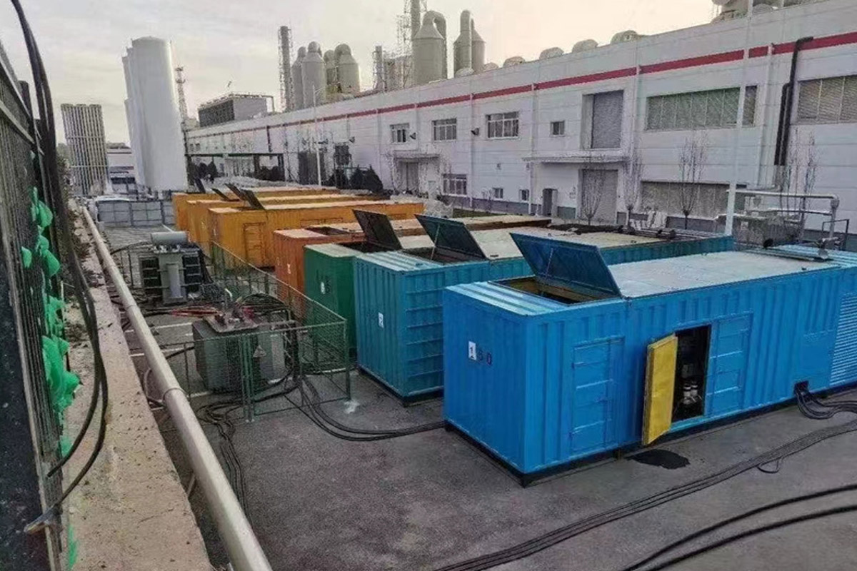 蓬溪发电机租赁施工现场